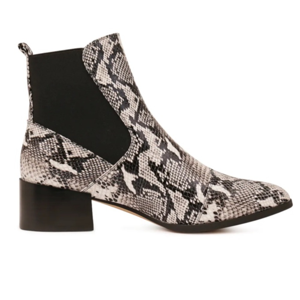 Mollini Darius Black White Python Ankle Boot Boot… - image 8